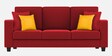 Nabi Fabric 3 Seater Sofa in Blood Maroon Colour