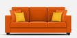 Nabi Fabric 3 Seater Sofa in Vivid Orange Colour