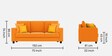 Nabi Fabric 3 Seater Sofa in Vivid Orange Colour