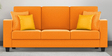 Nabi Fabric 3 Seater Sofa in Vivid Orange Colour