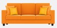 Nabi Fabric 3 Seater Sofa in Vivid Orange Colour