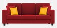 Nabi Fabric 3 Seater Sofa in Blood Maroon Colour