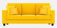 Nabi Fabric 3 Seater Sofa in Bold Yellow Colour