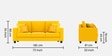 Nabi Fabric 3 Seater Sofa in Bold Yellow Colour