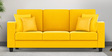 Nabi Fabric 3 Seater Sofa in Bold Yellow Colour