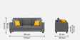 Nabi Fabric 3 Seater Sofa in Charcoal Grey Colour