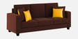 Nabi Fabric 3 Seater Sofa in Coffee Brown Colour