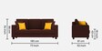 Nabi Fabric 3 Seater Sofa in Coffee Brown Colour