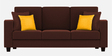 Nabi Fabric 3 Seater Sofa in Coffee Brown Colour