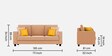 Nabi Fabric 3 Seater Sofa in Cosmic Beige Colour
