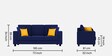 Nabi Fabric 3 Seater Sofa in Royal Blue Colour