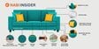 Nabi Fabric 3 Seater Sofa in Sea Green Colour