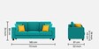 Nabi Fabric 3 Seater Sofa in Sea Green Colour