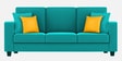 Nabi Fabric 3 Seater Sofa in Sea Green Colour