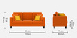 Nabi Fabric 3 Seater Sofa in Vivid Orange Colour