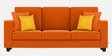 Nabi Fabric 3 Seater Sofa in Vivid Orange Colour