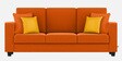 Nabi Fabric 3 Seater Sofa in Vivid Orange Colour