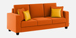 Nabi Fabric 3 Seater Sofa in Vivid Orange Colour