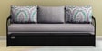 Nairobi  Metal Pull-Out Sofa Cum Bed in Grey Colour with Storage