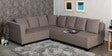 Naples Interchangeable L Shaped Sofa Set with Cushions in Brown Colour
