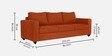 Napper Fabric 3 Seater Sofa In Terracotta Colour