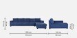 Napper Fabric LHS Sectional Sofa In Cobalt Blue Colour With Ottoman