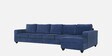 Napper Fabric LHS Sectional Sofa In Cobalt Blue Colour With Ottoman