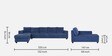 Napper Fabric RHS Sectional Sofa In Cobalt Blue Colour