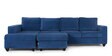 Napper RHS Sectional Sofa With Ottoman In Cobalt Blue Colour