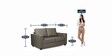 Napper Fabric 2 Seater Sofa in Omega Grey Colour