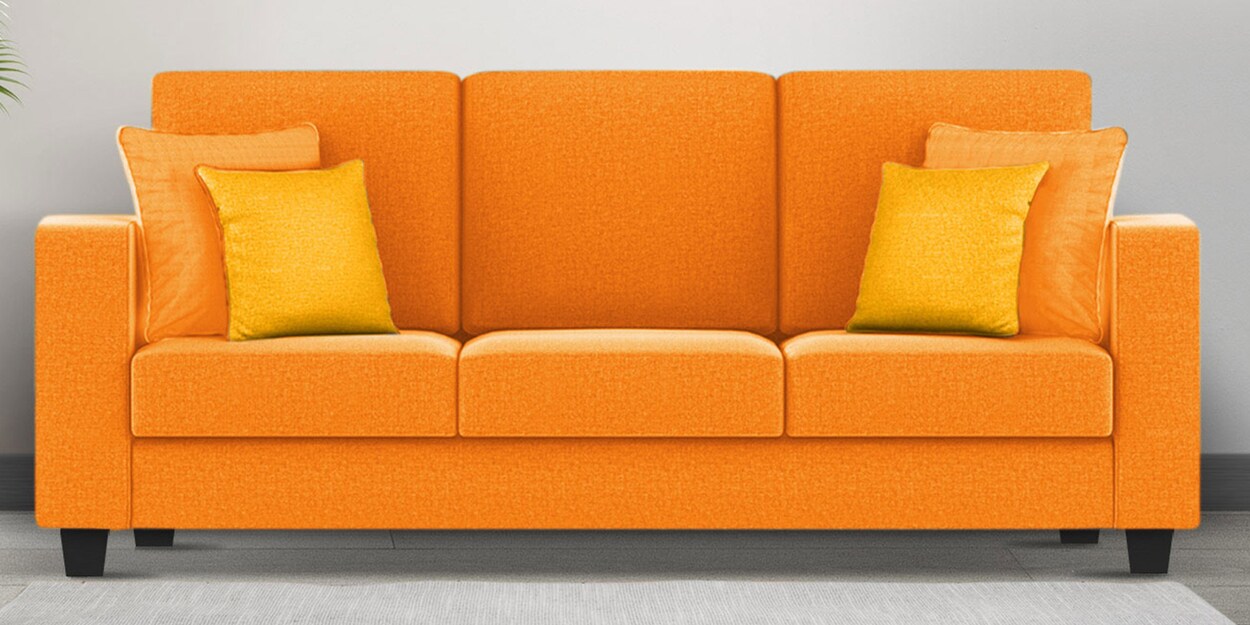 Orange color on sale sofa set