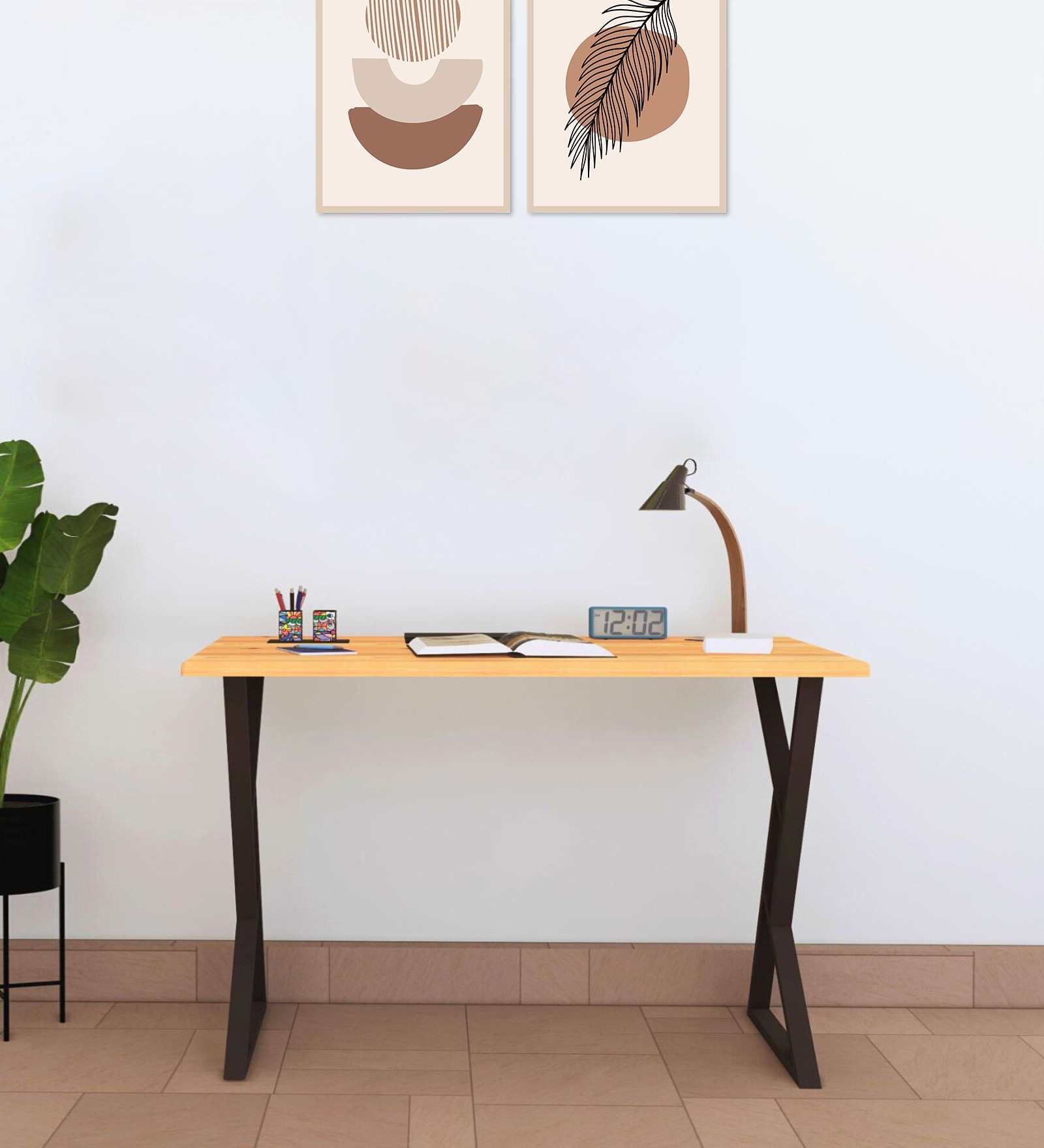 Nagoya Writing Table in Brown & Black Finish