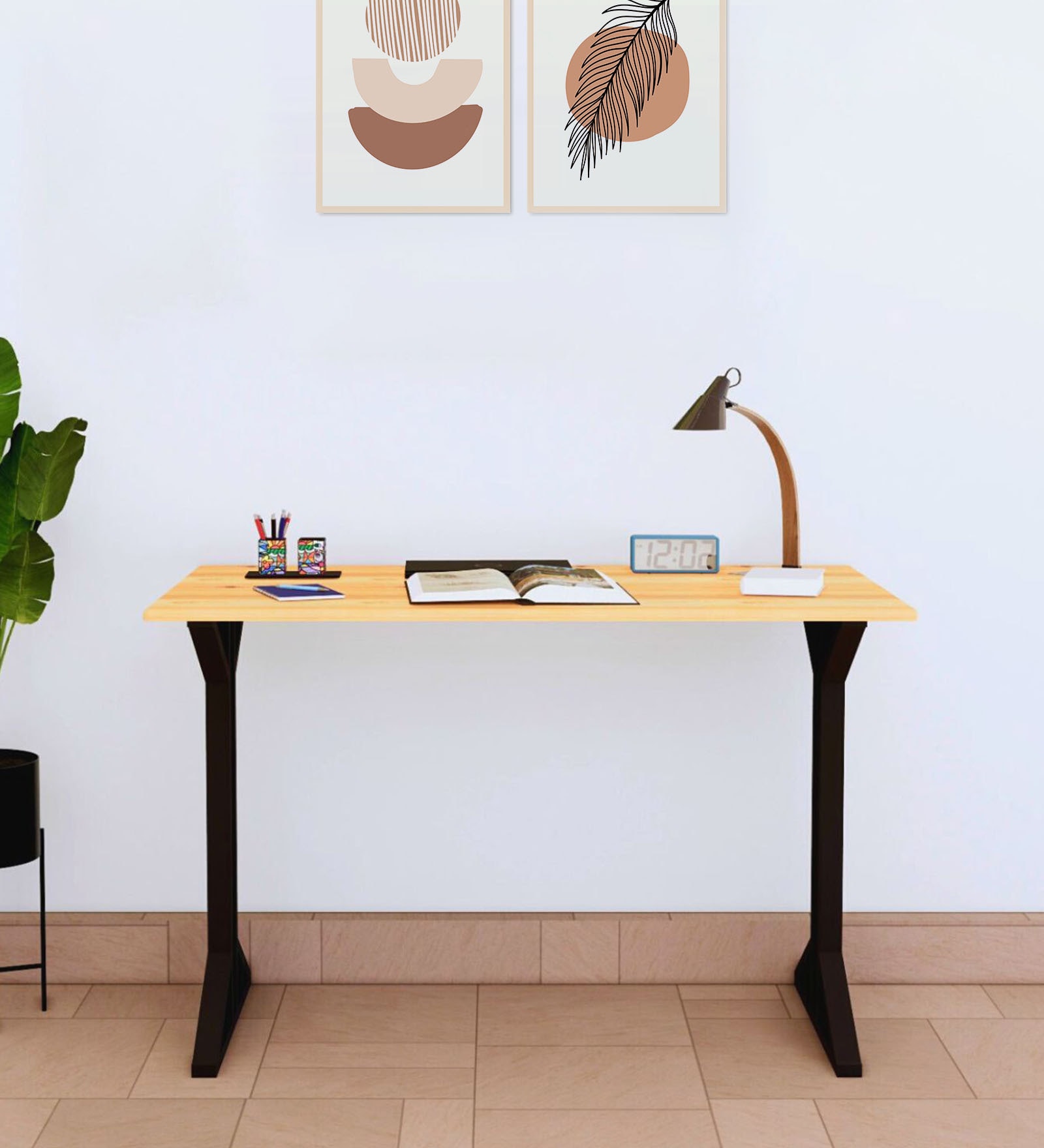 Nagoya Writing Table in Brown & Black Finish