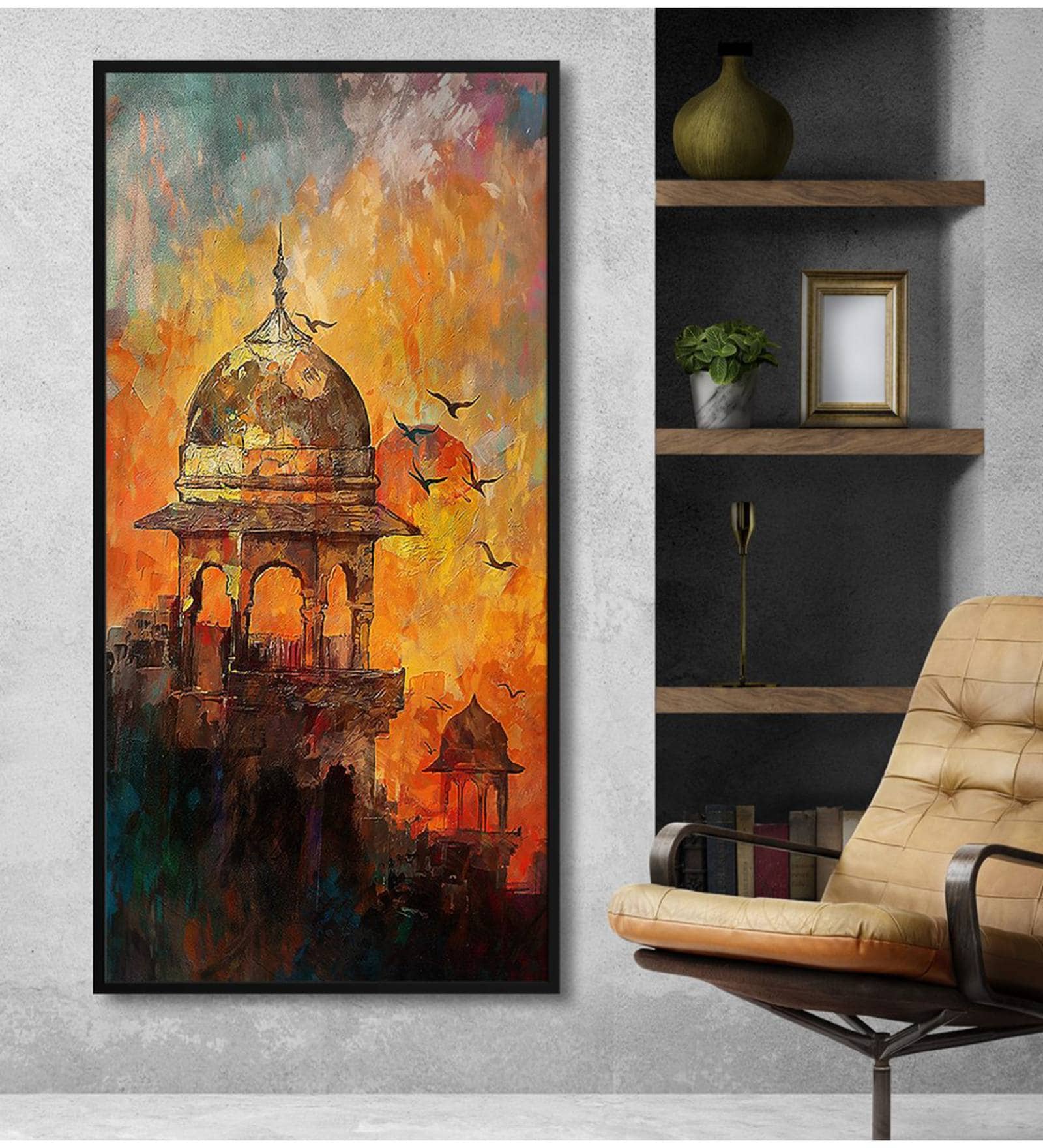 Nahargarh Fort With Flying Bird Modern Art Long Big Canvas Prints