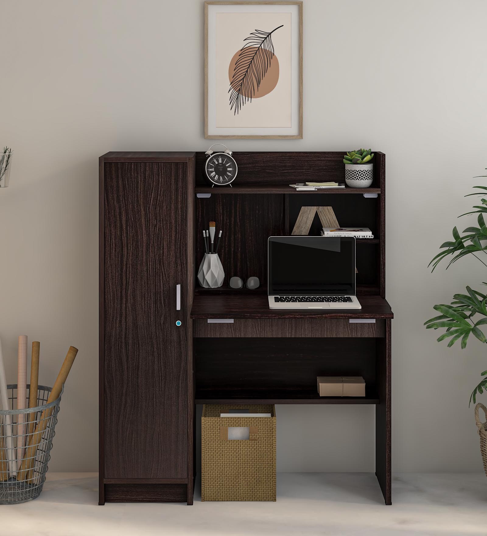 Buy Nakamura Hutch Desk in Wenge Finish at 31 OFF by Mintwud from Pepperfry Pepperfry
