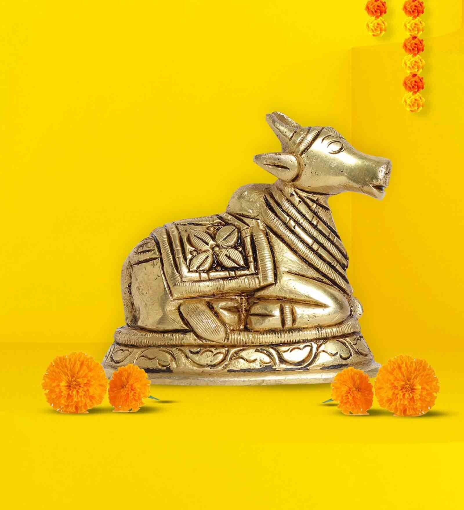 Nandi Gold & Yellow Brass Idol