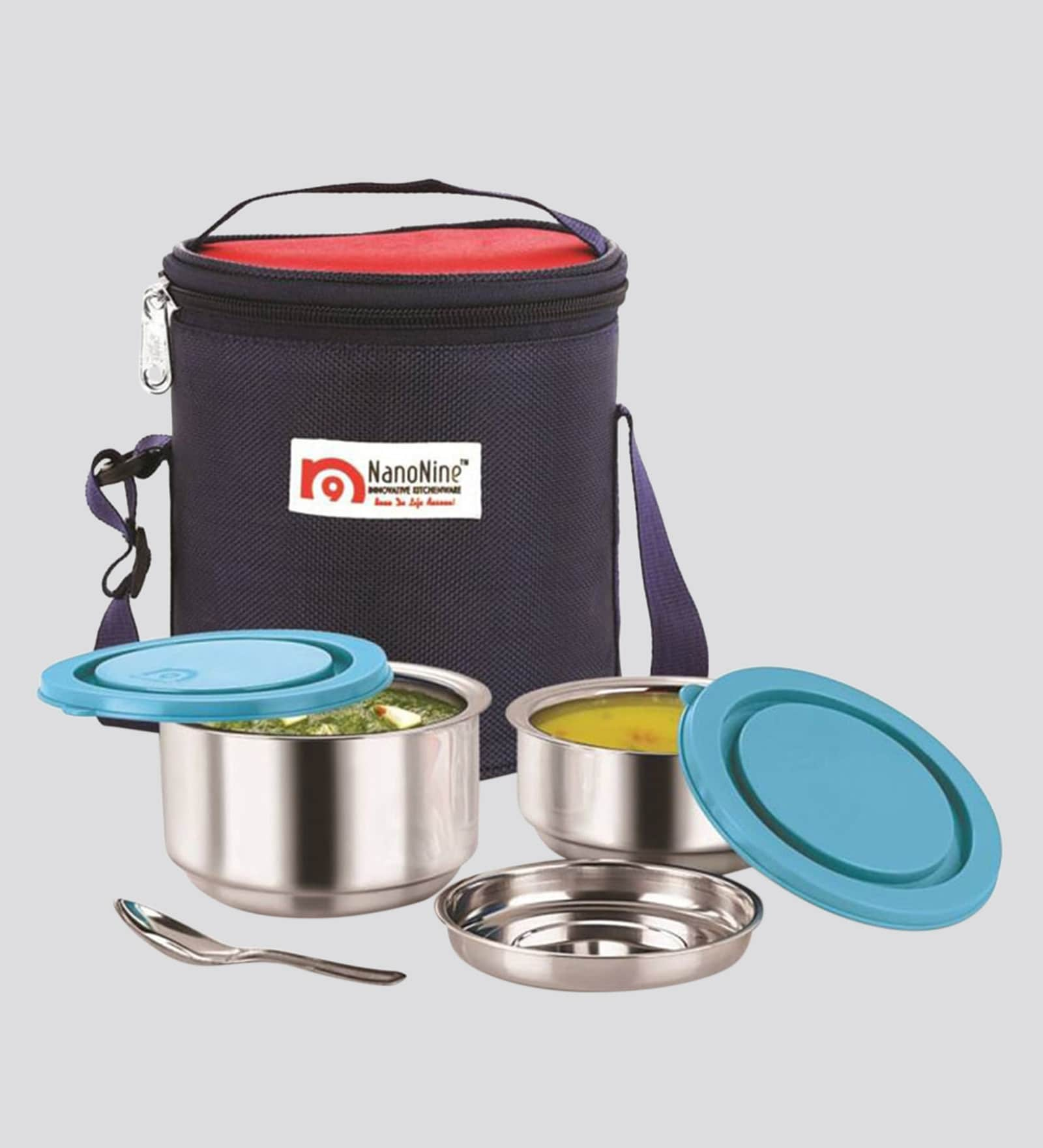 Buy Stainless Steel & Plastic 350 ML Tiffin Bag - Set Of 2 Online ...