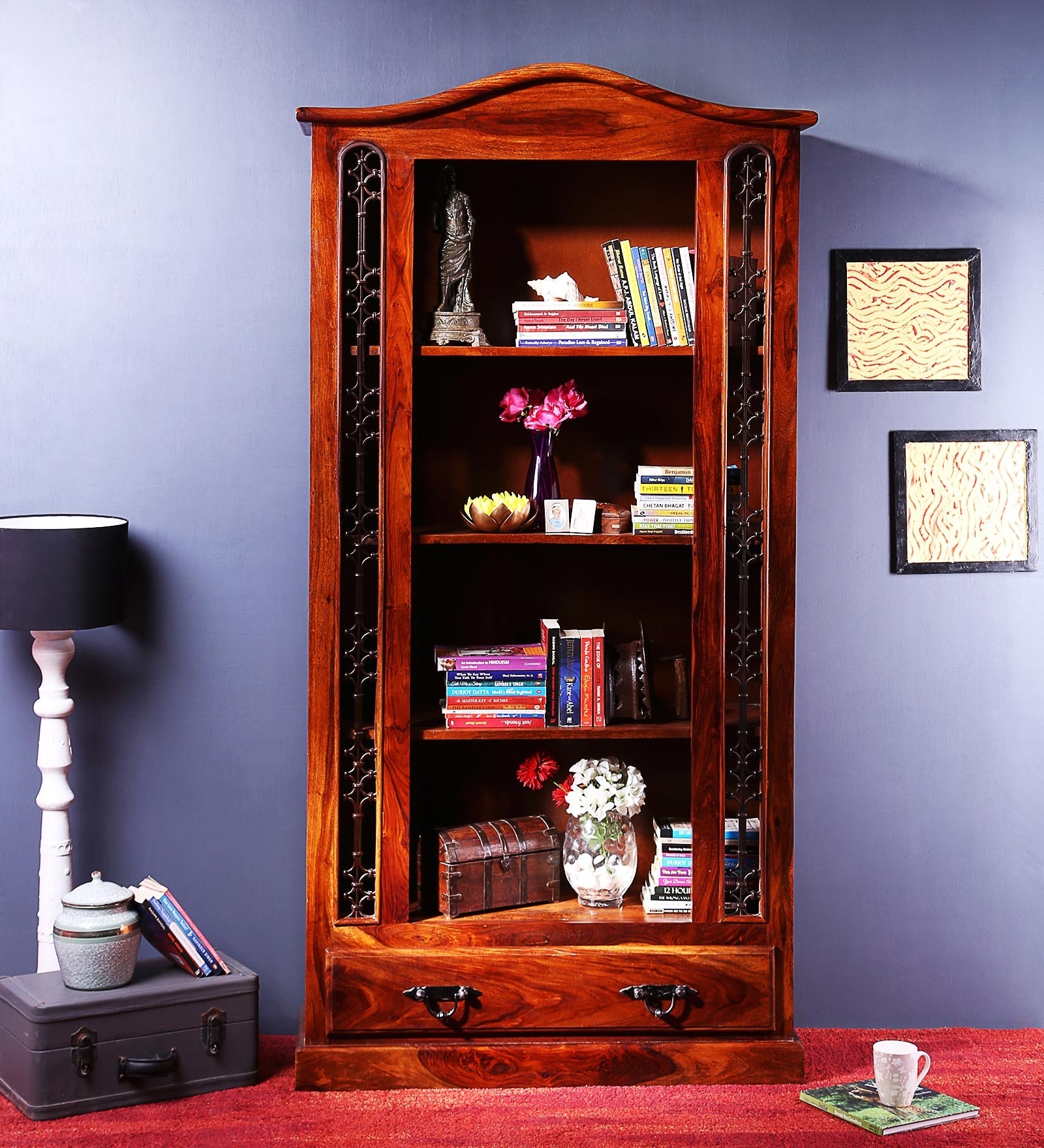 Bentinck Book Shelf in Honey Oak Finish