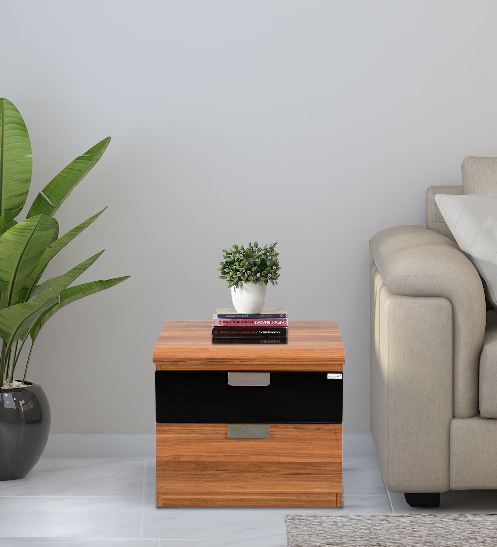 Naples Bed Side Table In Brown Colour