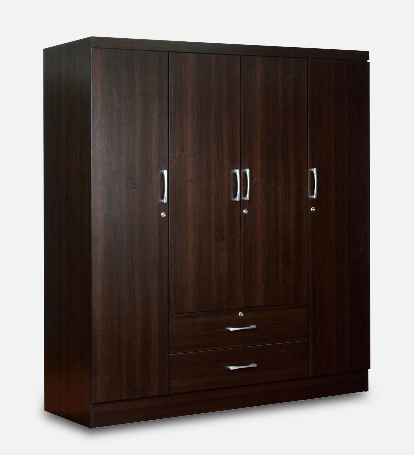 Nariko 4 Door Wardrobe in Wenge Finish with Lock