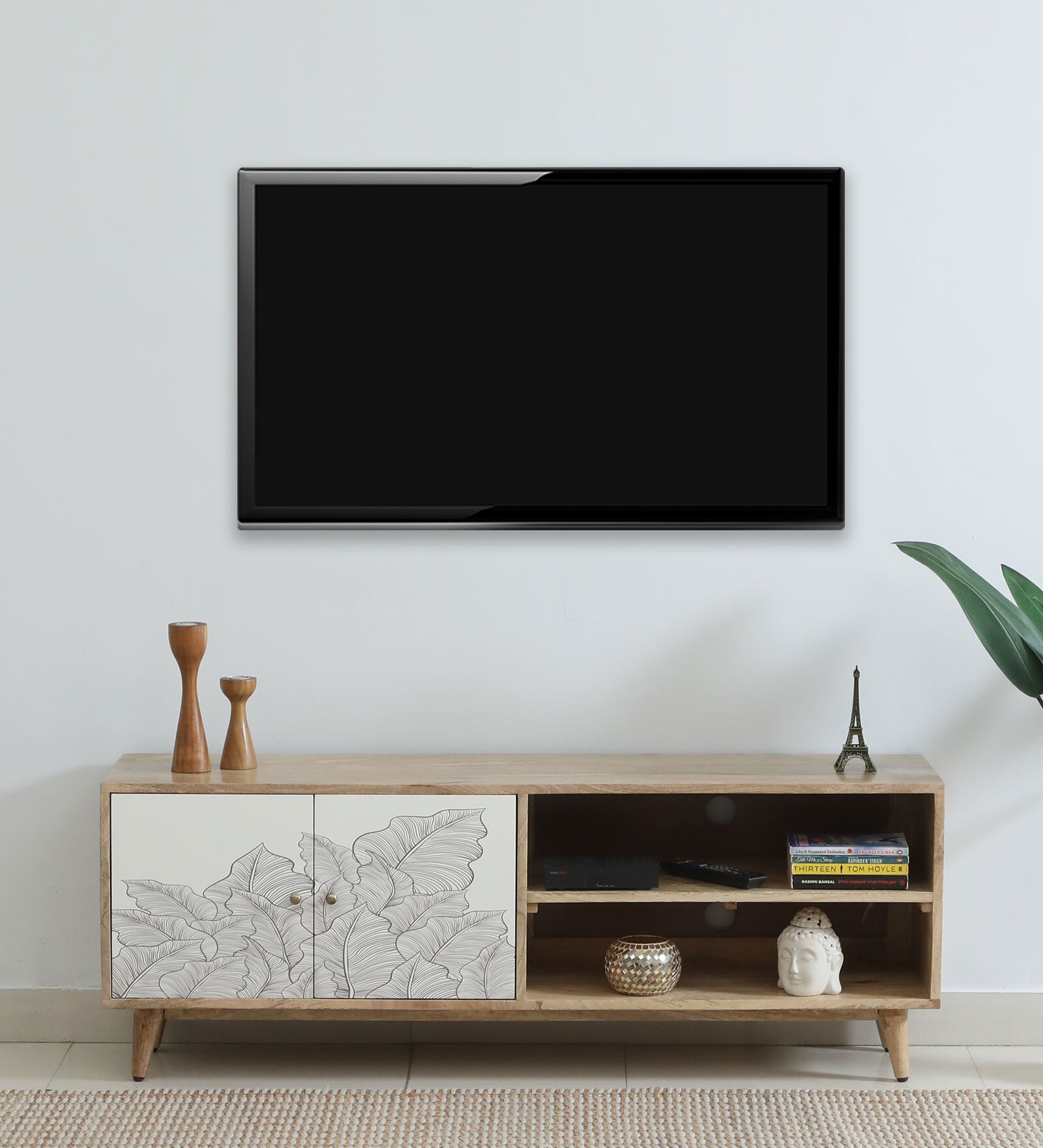 Natale Mango Wood TV Console In Natural Finish Inspired