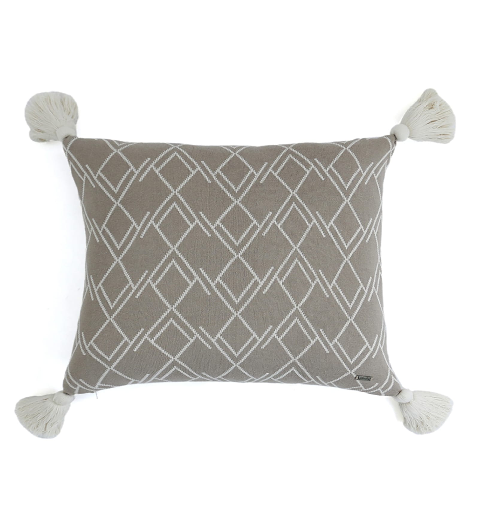 Natural & Beige 100% Cotton Gianna 18X18 Inches Knitted Cushion Cover