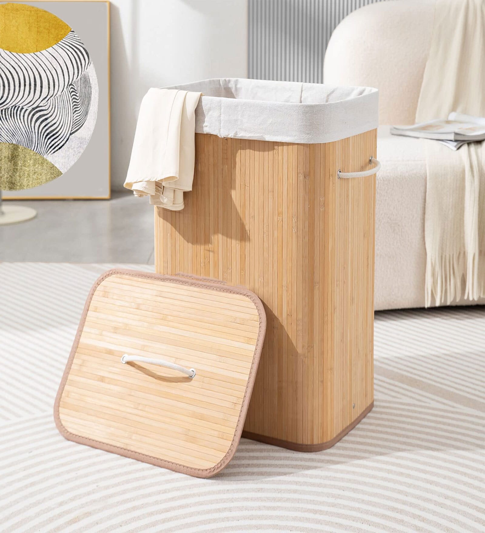 Natural Bamboo Laundry Basket Natural Bamboo Laundry Basket