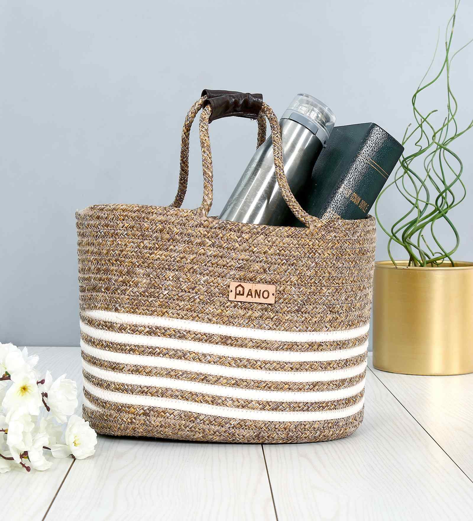 Natural Beige Polypropelyene Braided Monaco Storage Basket