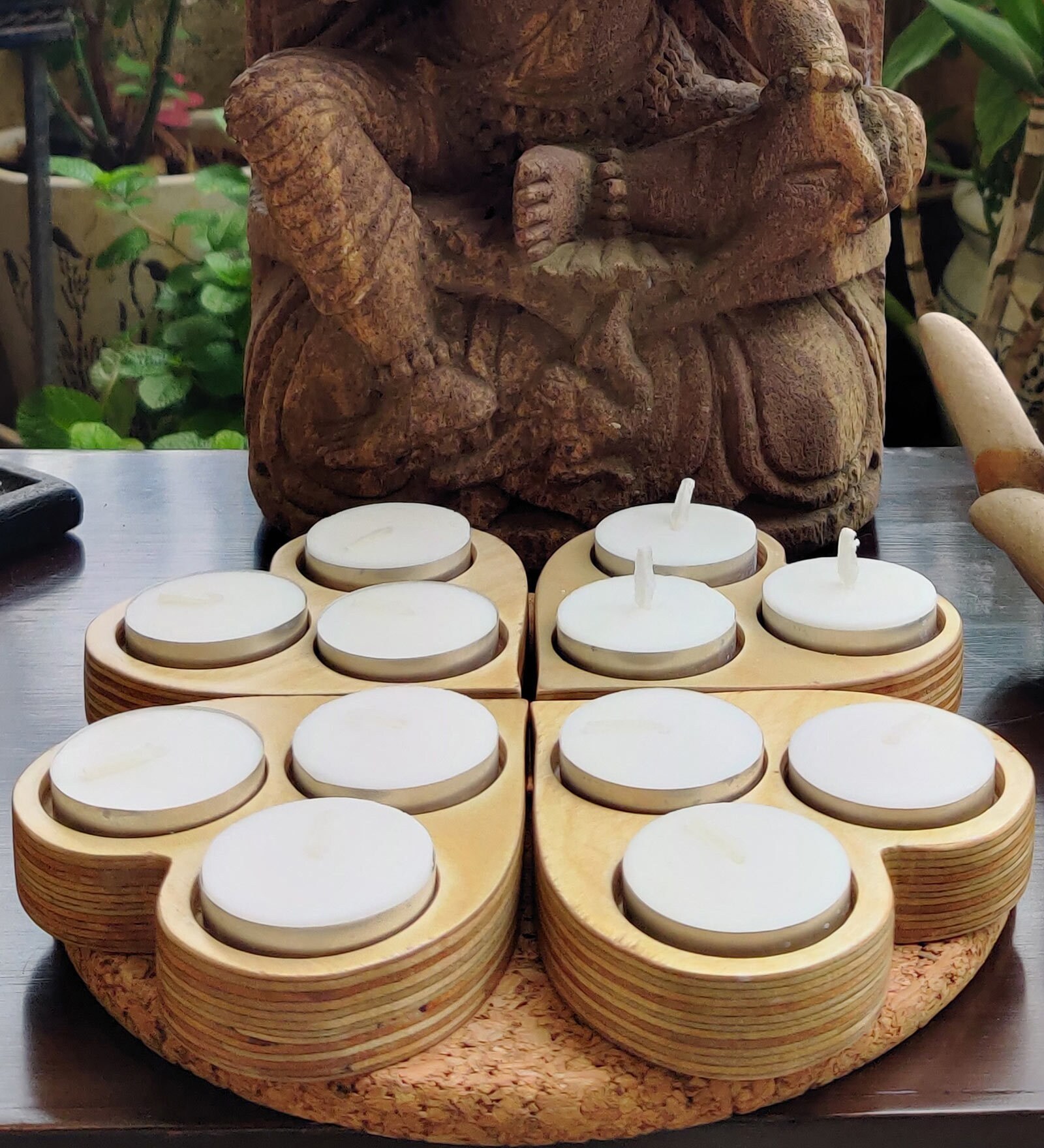 Buy Natural Birch Table Tea Light Holder Set of 4 by Lycka at 38 OFF