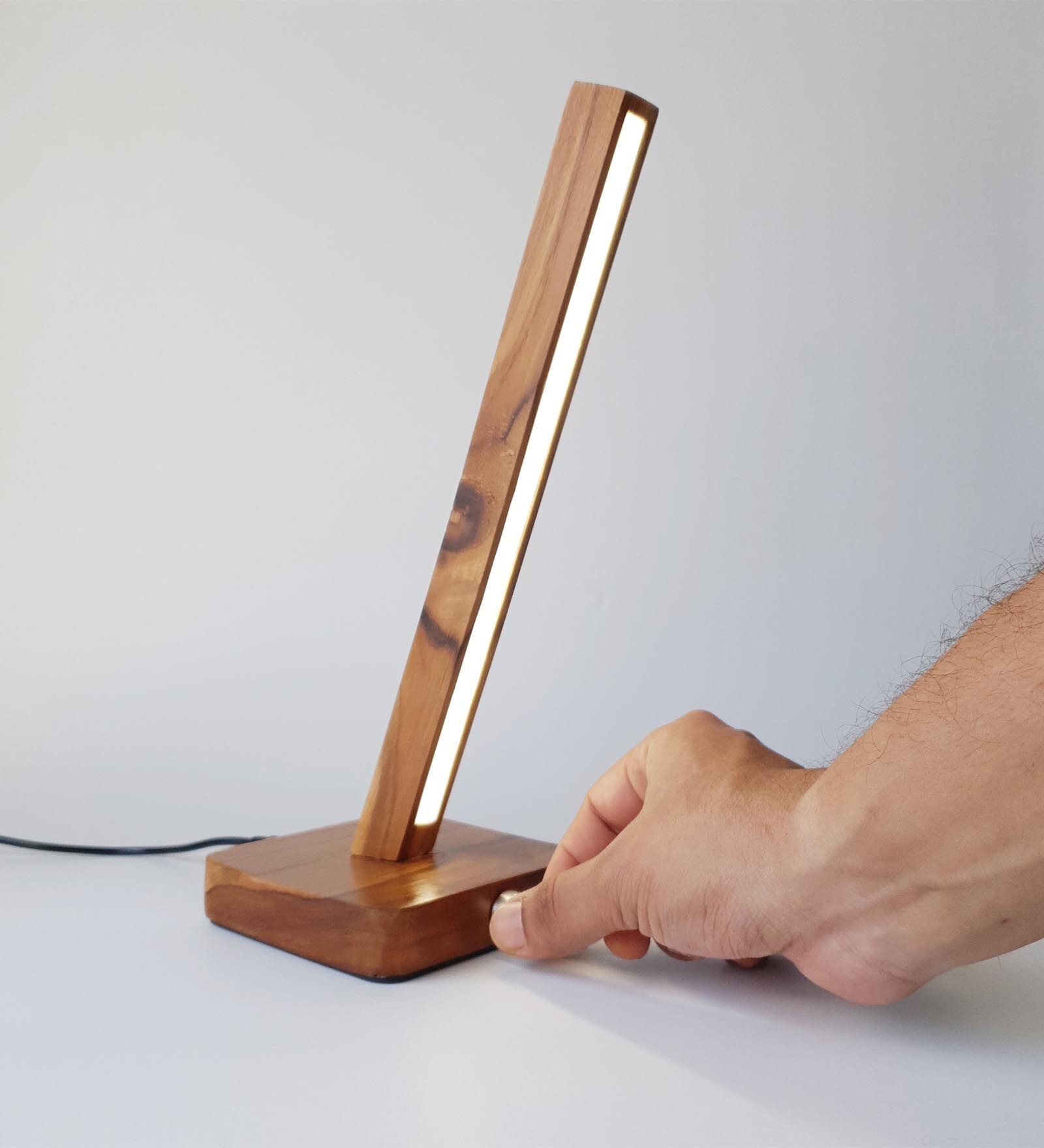 Pixee Natural Brown Wood LED Lamps