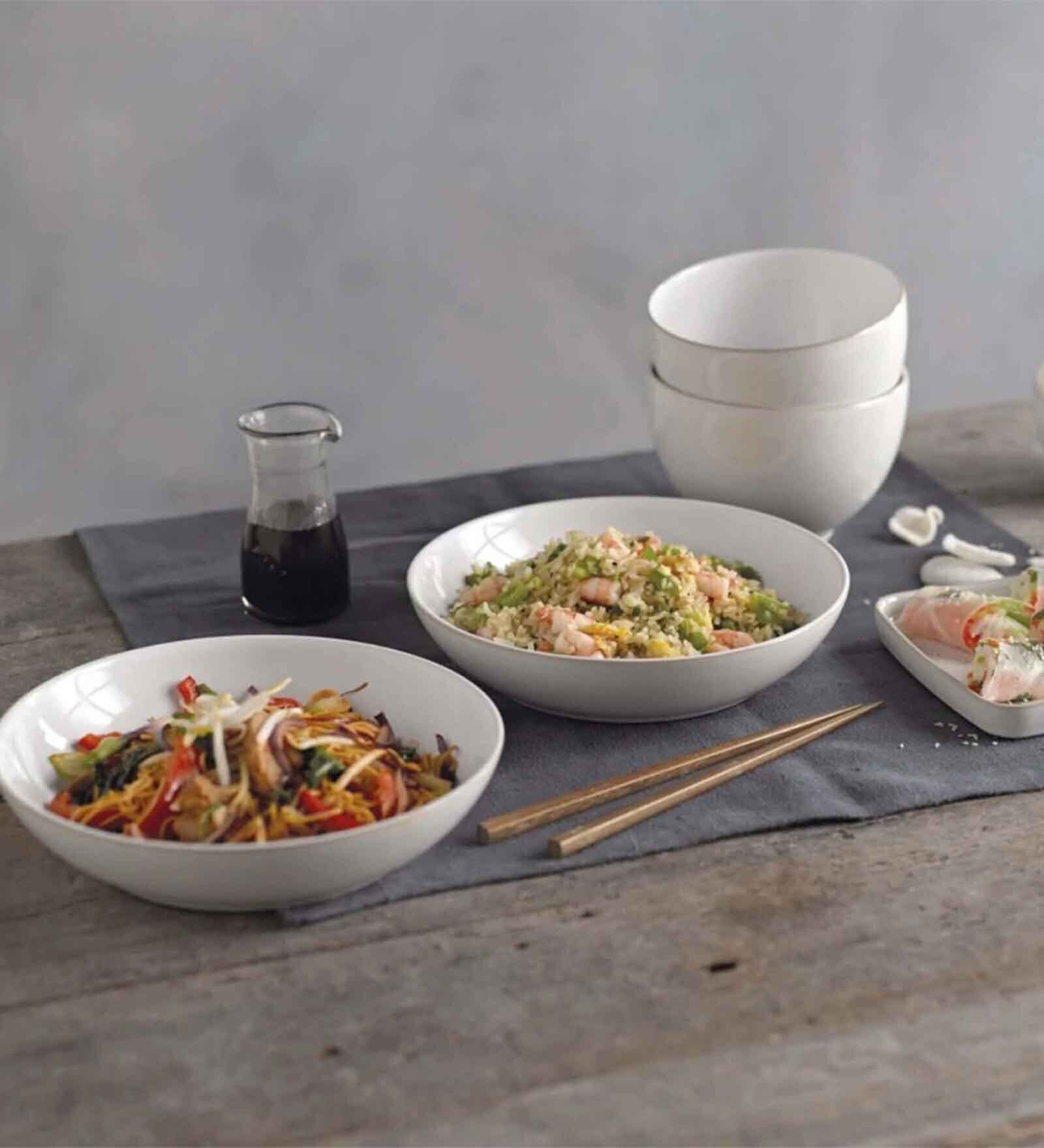 Denby Natural Canvas  White 1 Ltr Stoneware 1 Pc  Serving Bowl