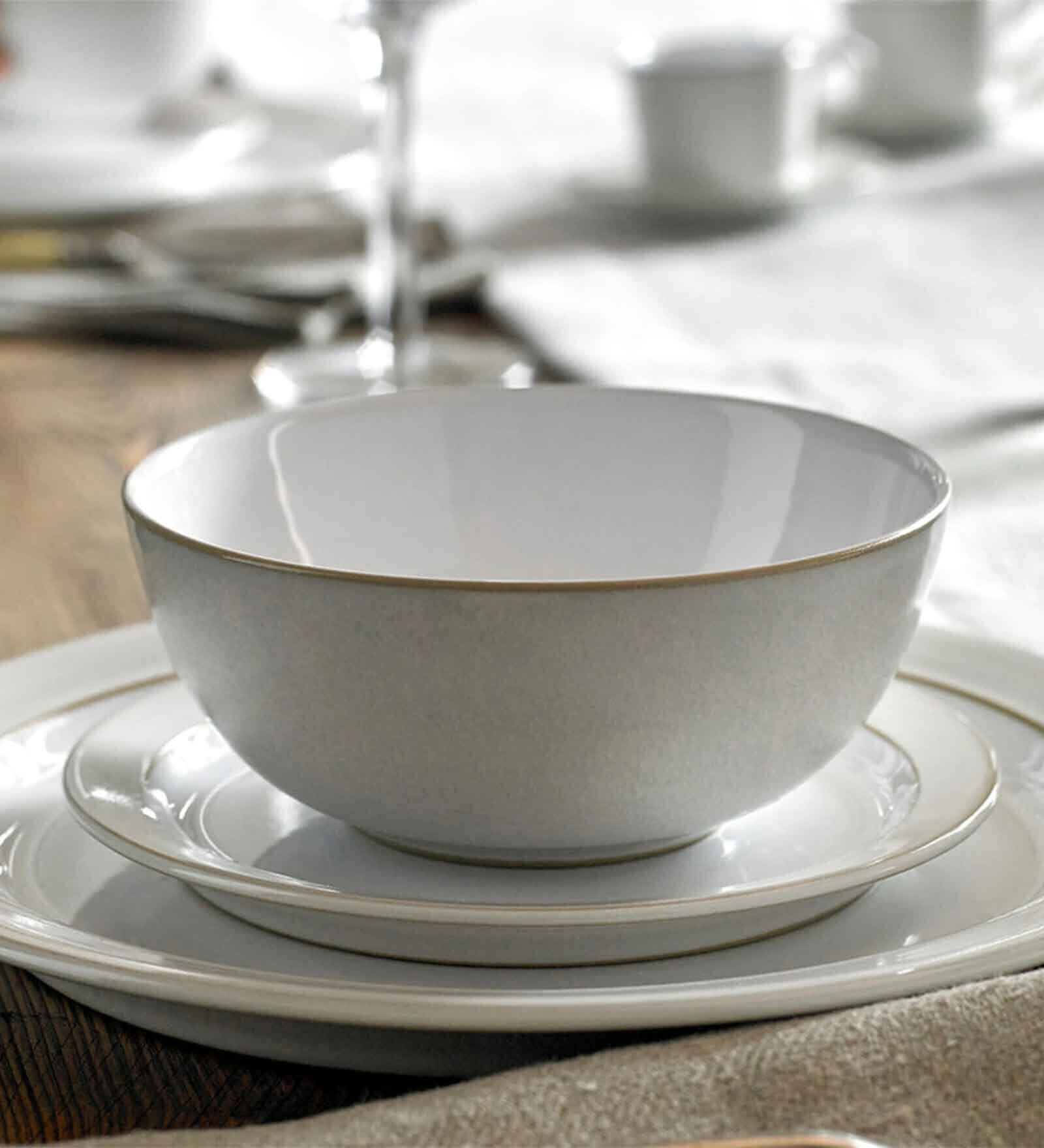 Natural Canvas  White  Stoneware 1 Pc  Dinner Bowl