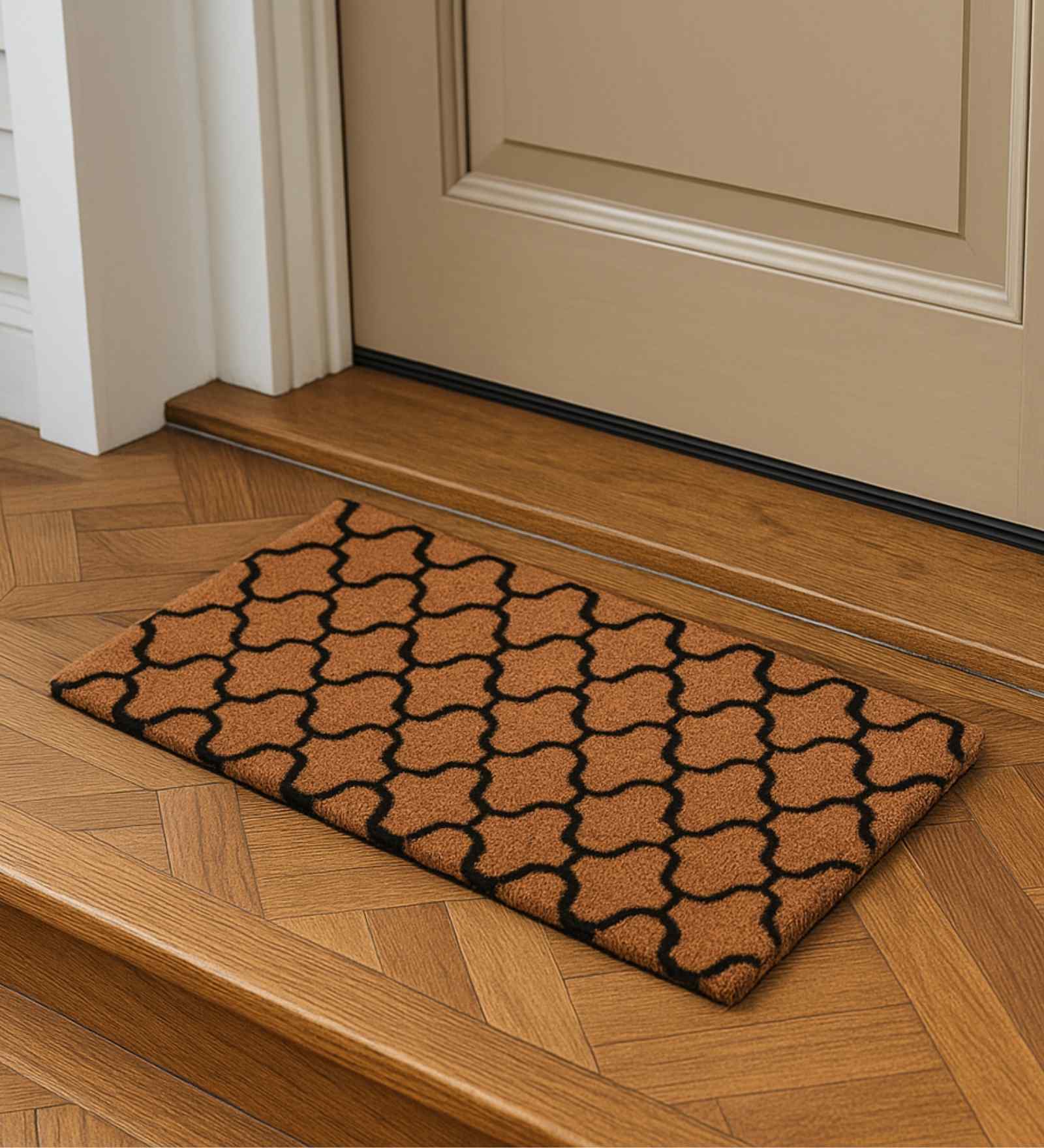 Natural Coir Door Mat-Chevron
