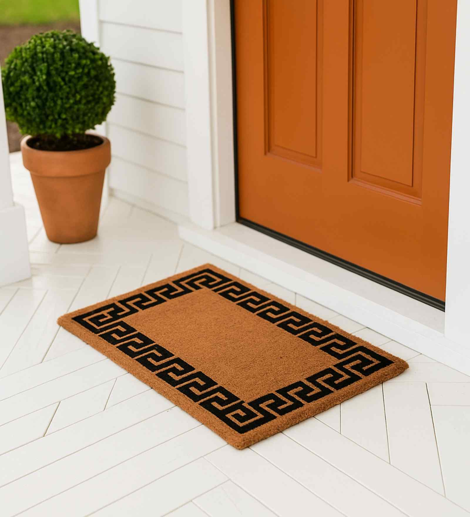 Natural Coir Door Mat-Greek